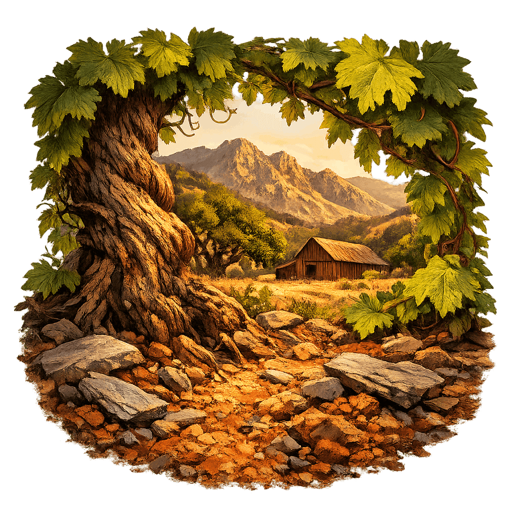 Detailed graphic of the Chiles Valley wine region.