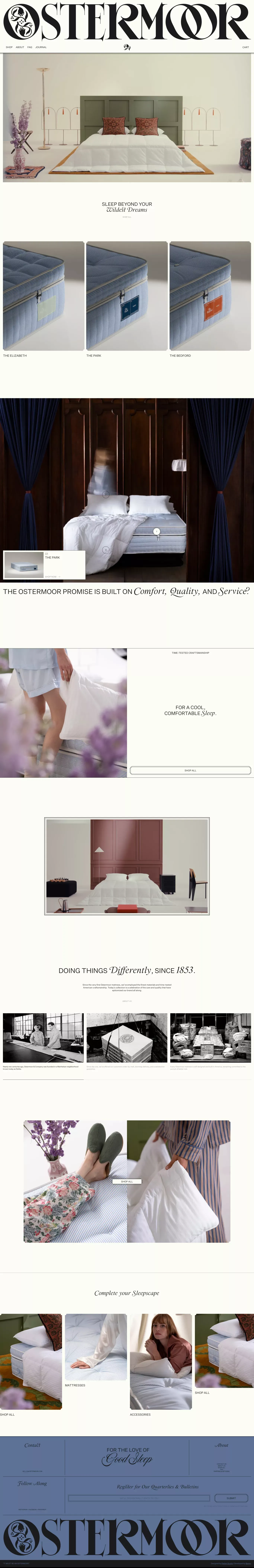 Ostermoor ecommerce page screenshot showcasing Ecommerce and Furniture & Interiors design