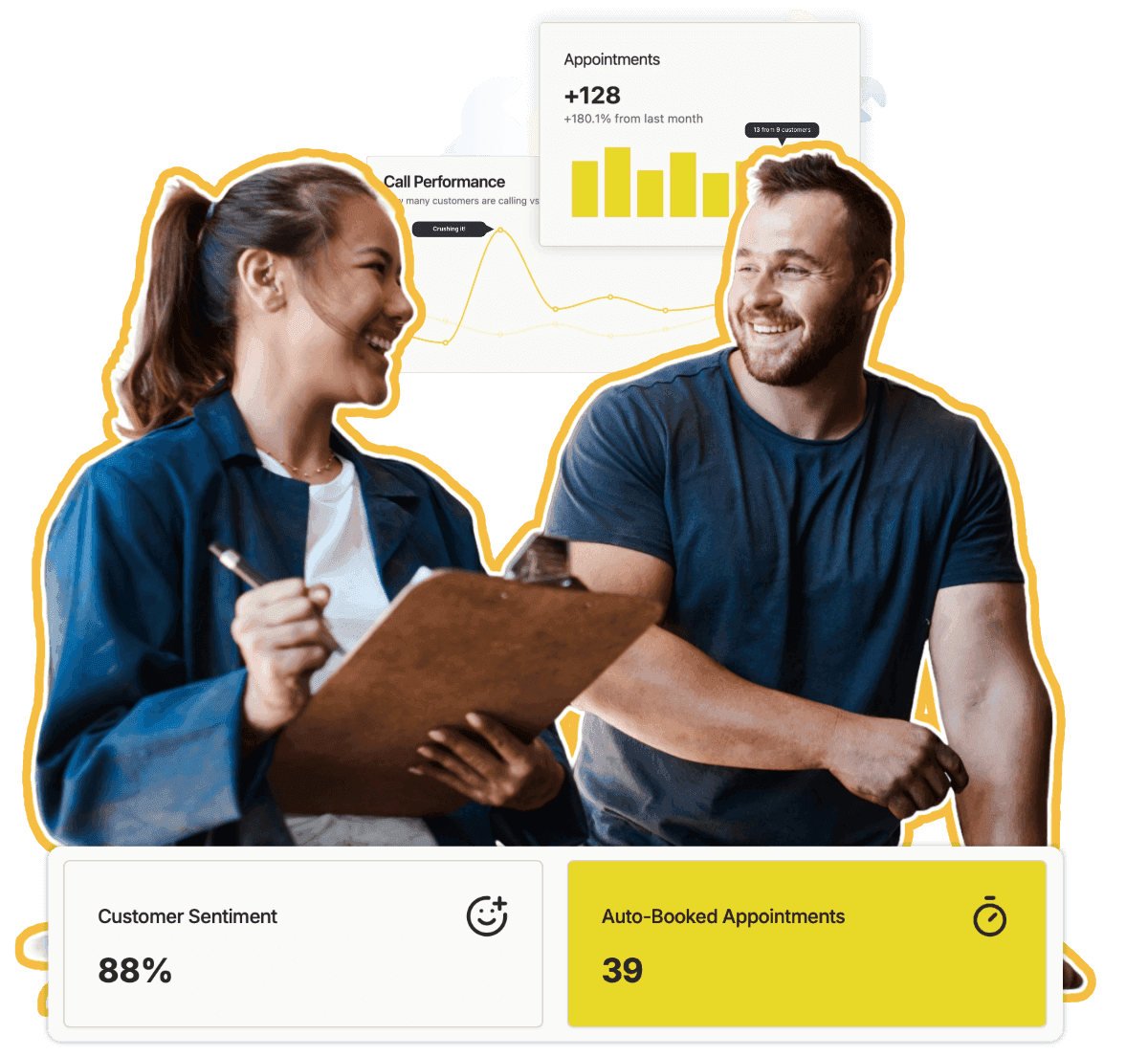  VoiceController AI dashboard showing live appointments booked into Tekmetric