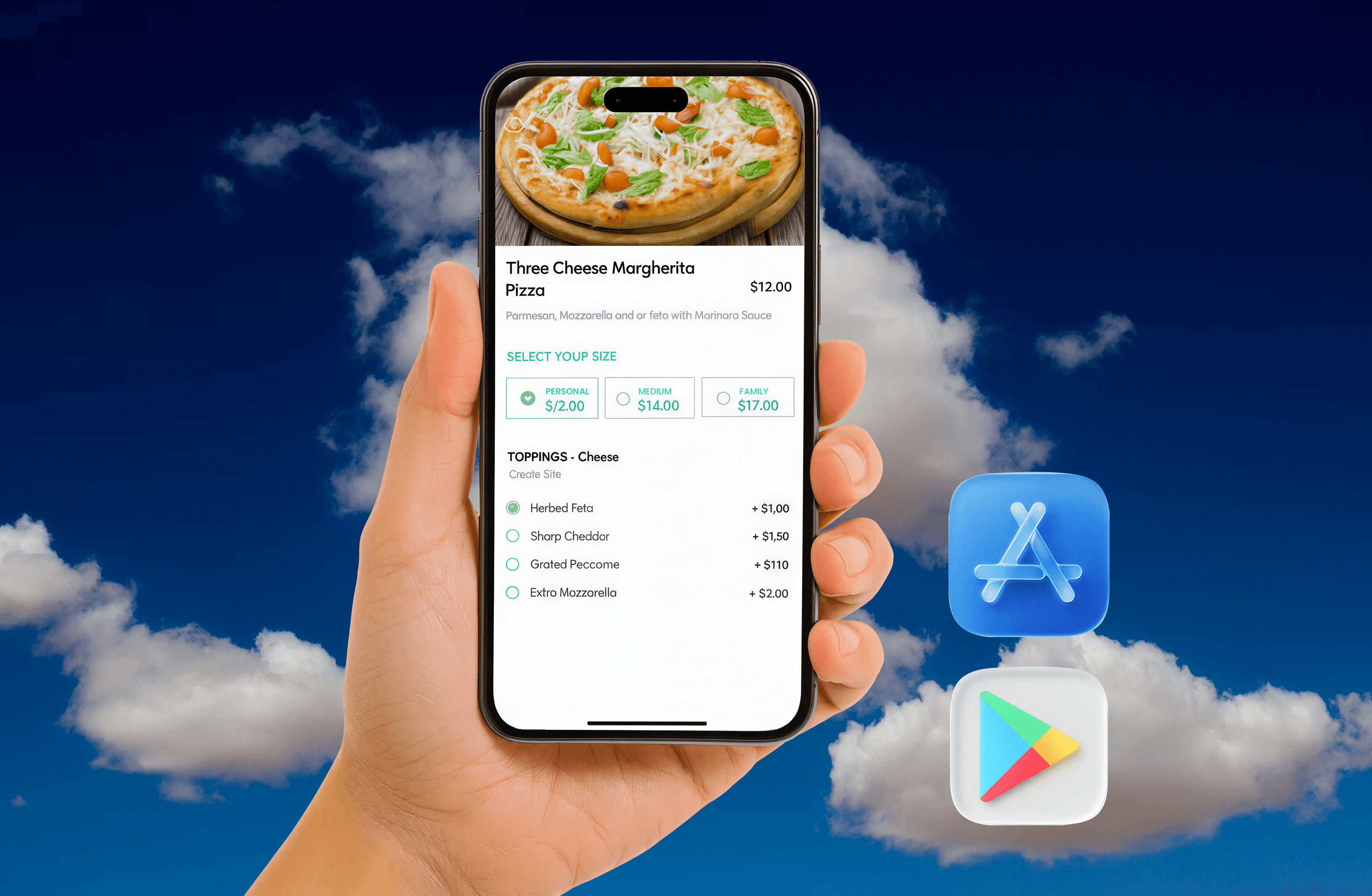 A mockup of Freelio's mobile app