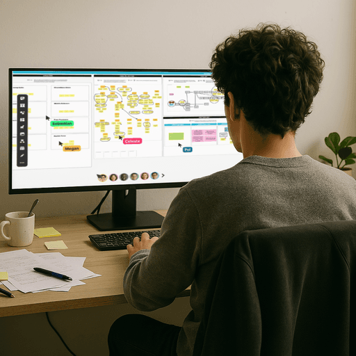 Portrait of a small brown dog on yellow background