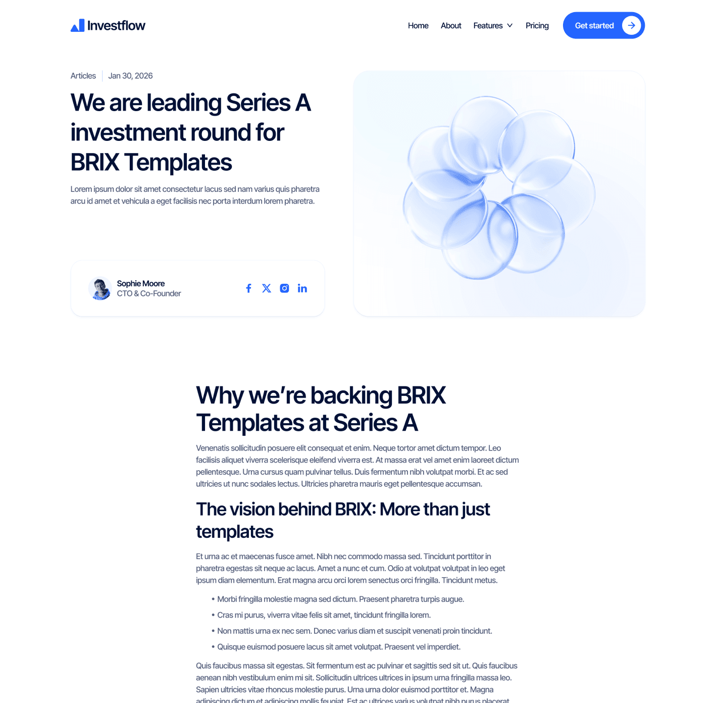 Investflow - Blog Post Page - Investment Firm Framer Template