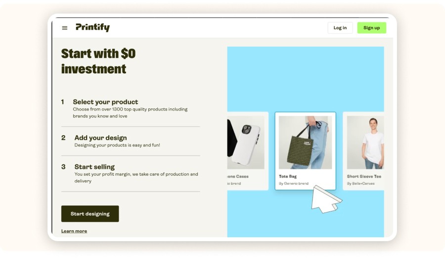Printify homepage