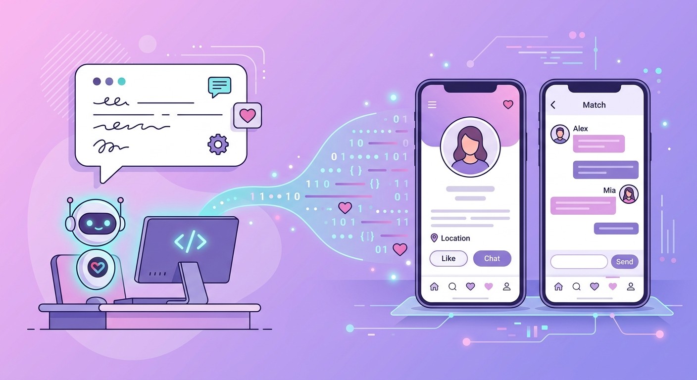 Steps to build a dating app with an AI agent from a plain English prompt