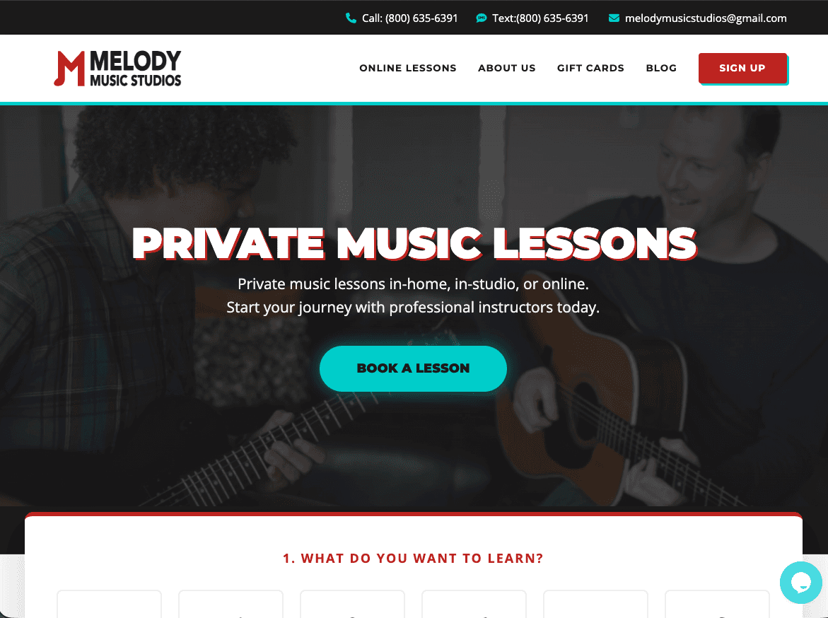 New Melody Music Studios website