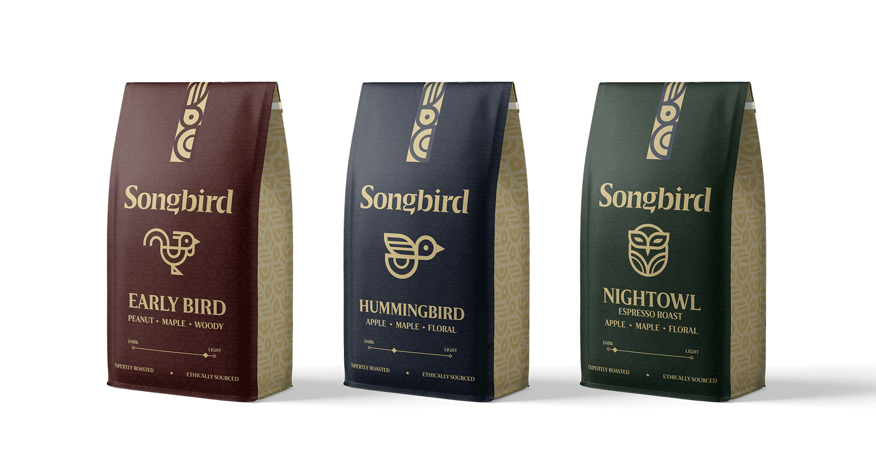 Songbird Coffee Co. brand refresh design detail