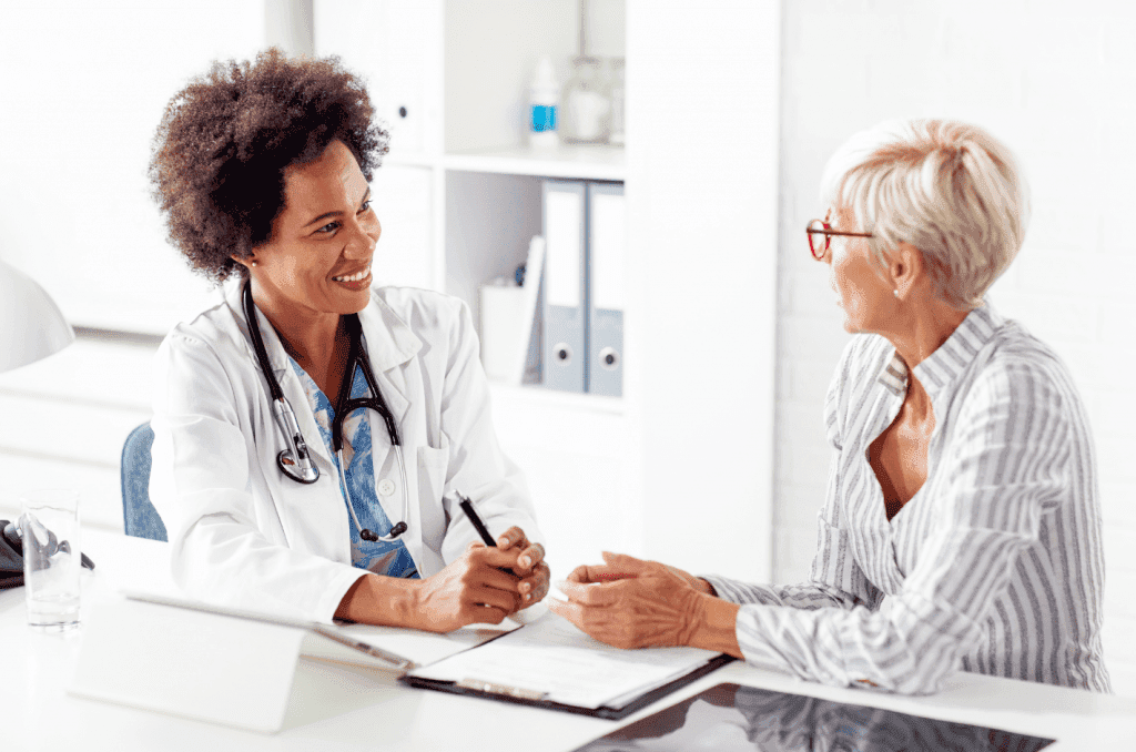 Patient and Provider going over document