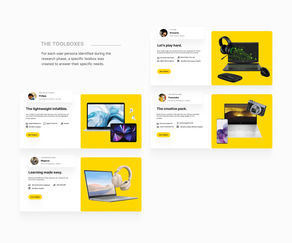 Toolboxes UX Design harware rental