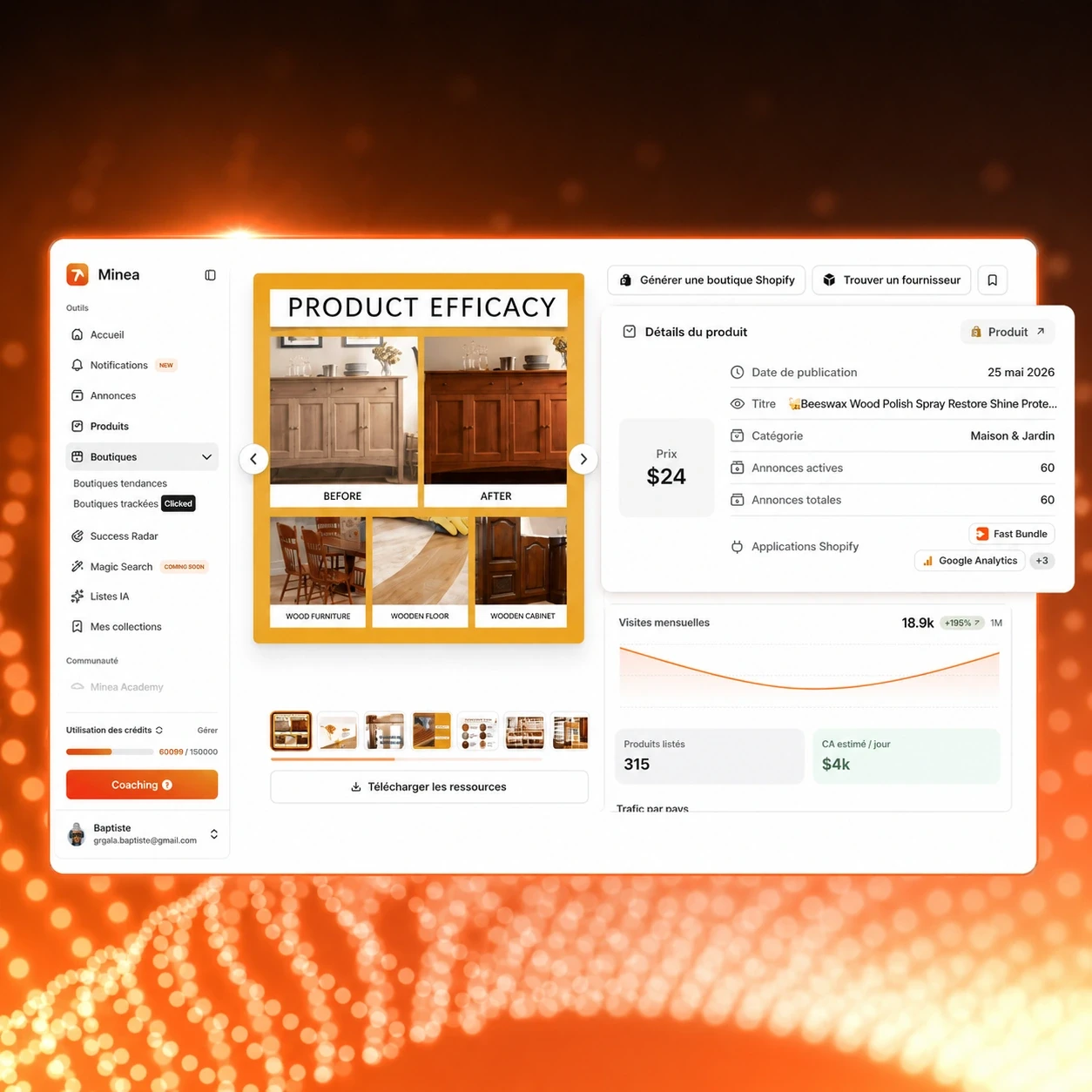 From Facebook Ad to Product Source