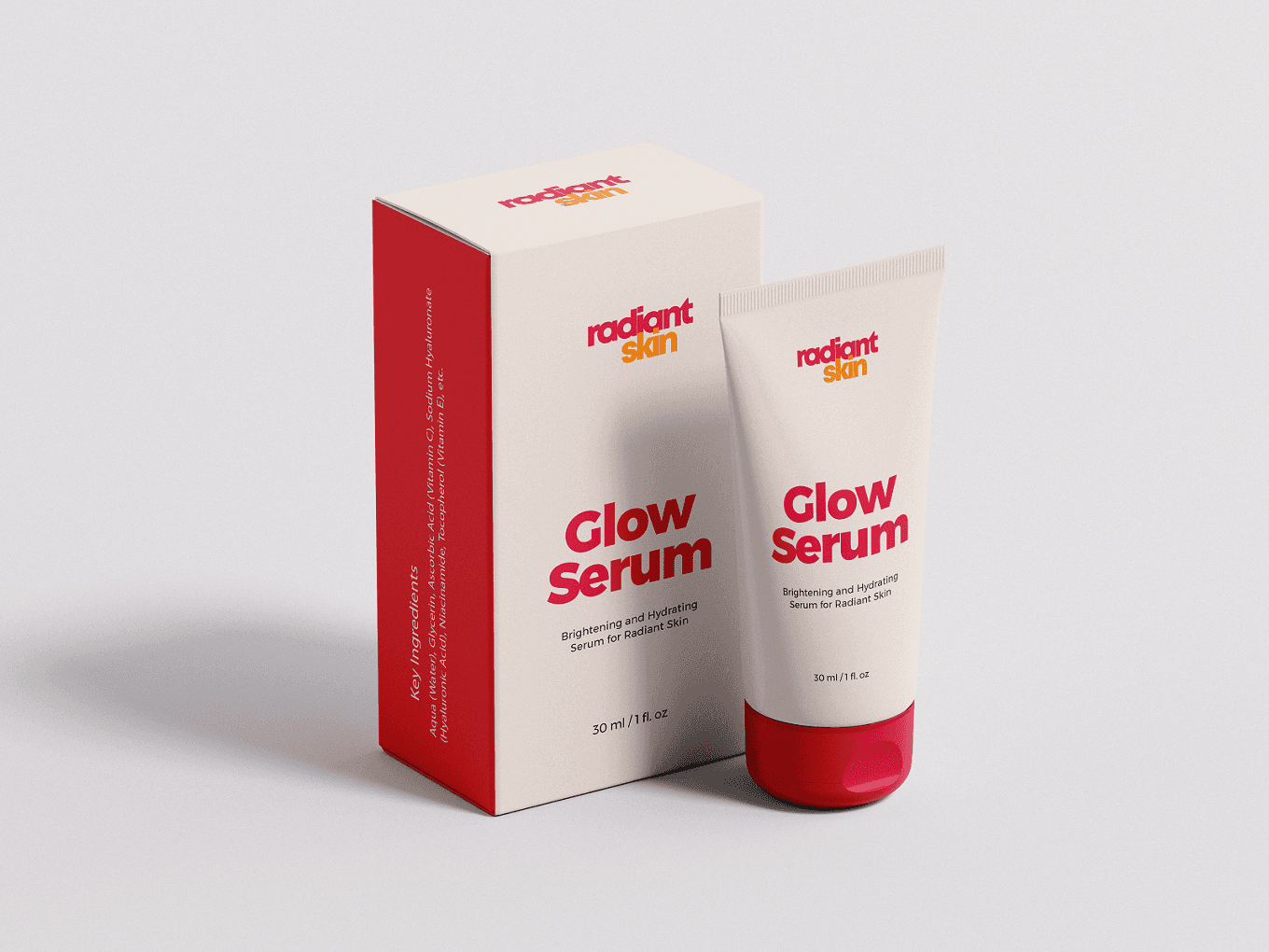 Modern packaging design with ras visual identity in monochrome tones.