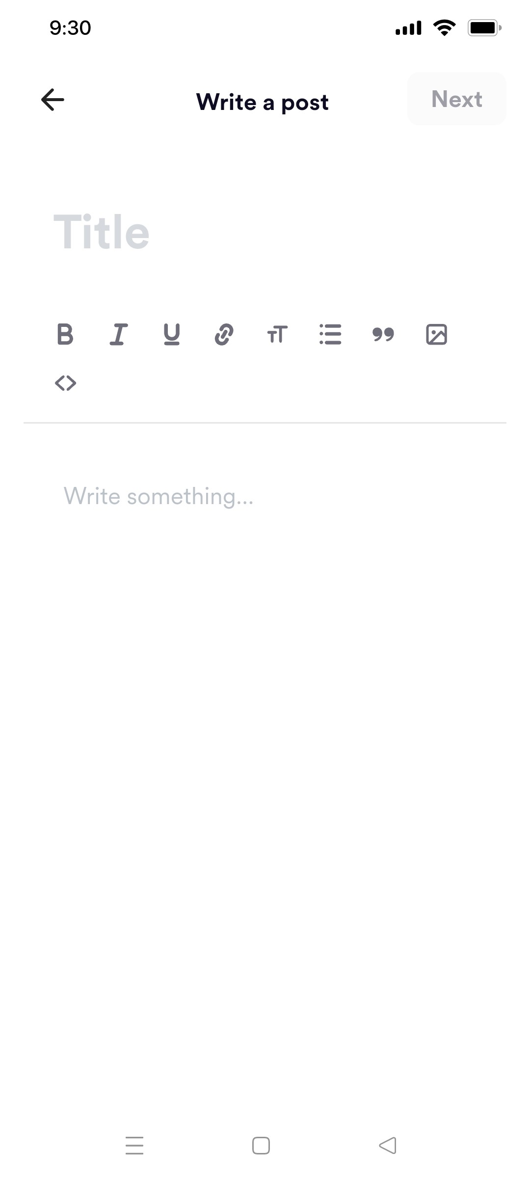 buy me a coffee write a post screen
