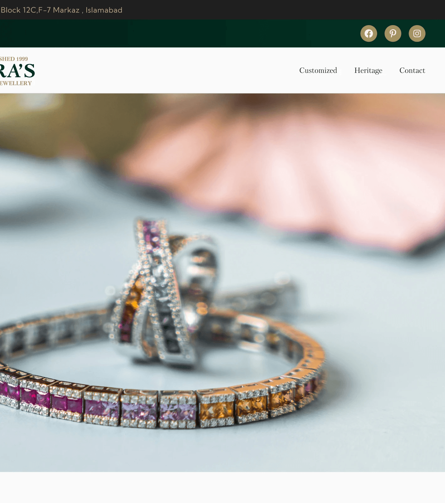 Hira's Gem and Jewelry Website Preview