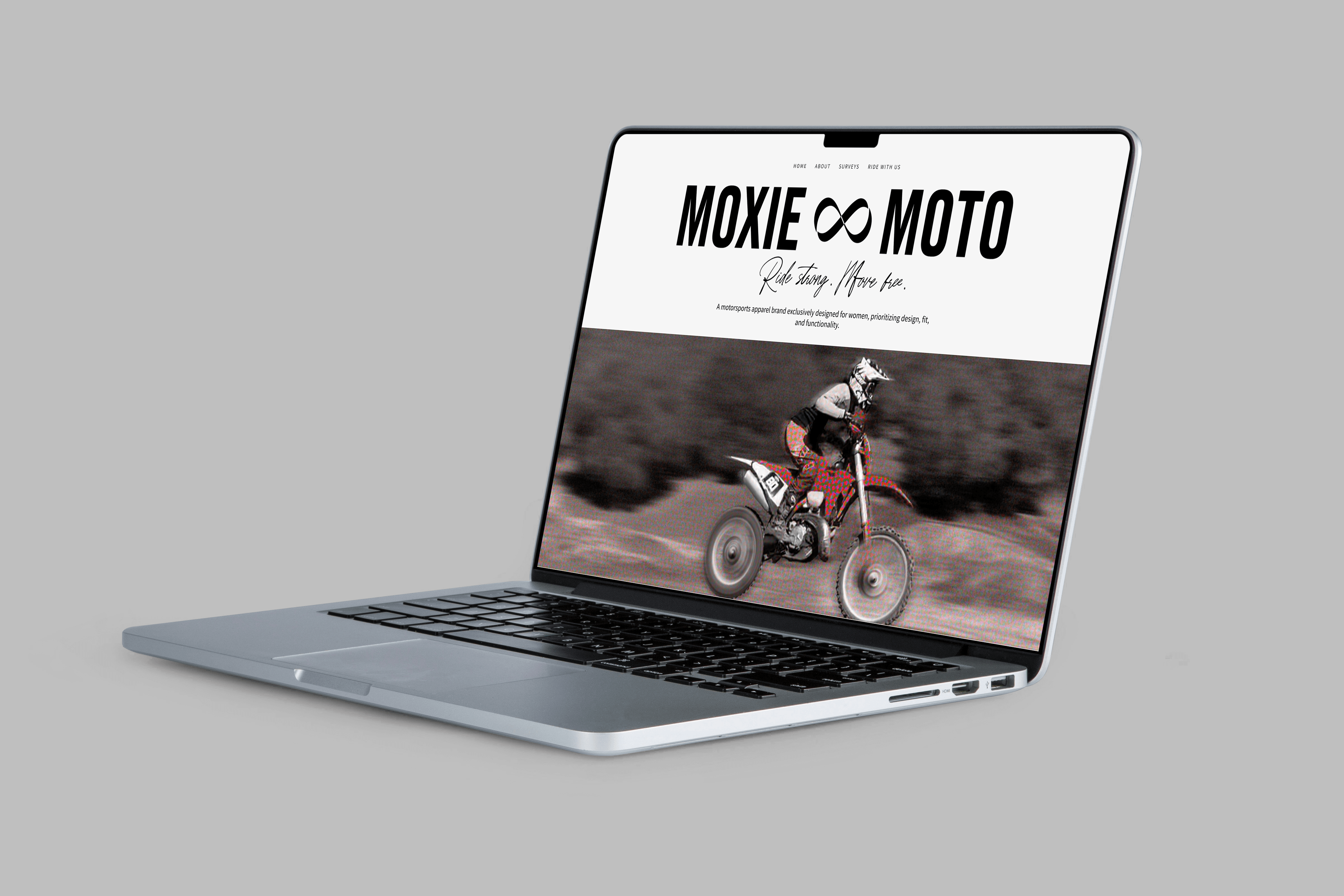 laptop displays landing page