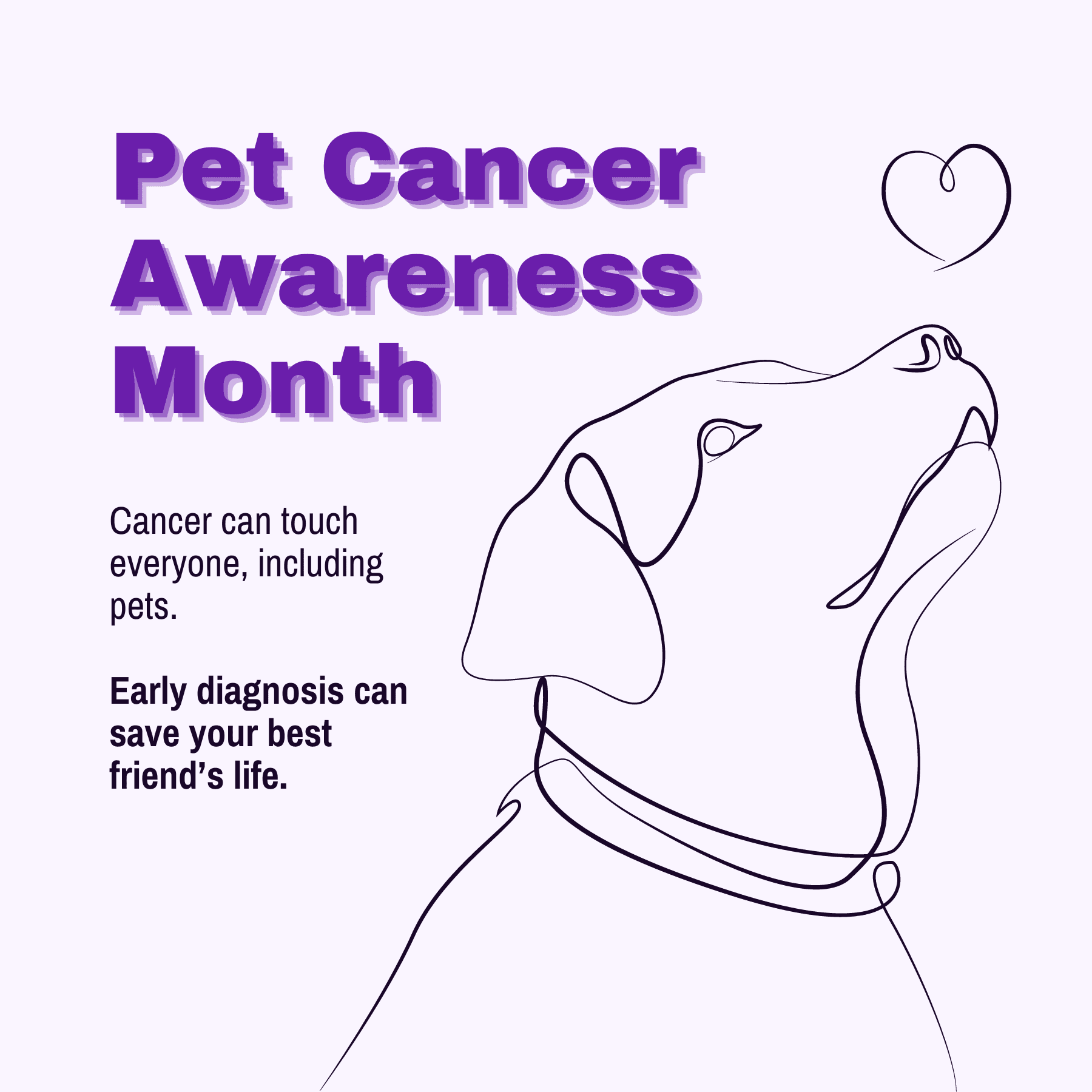 Pet Cancer Awareness Month social graphic