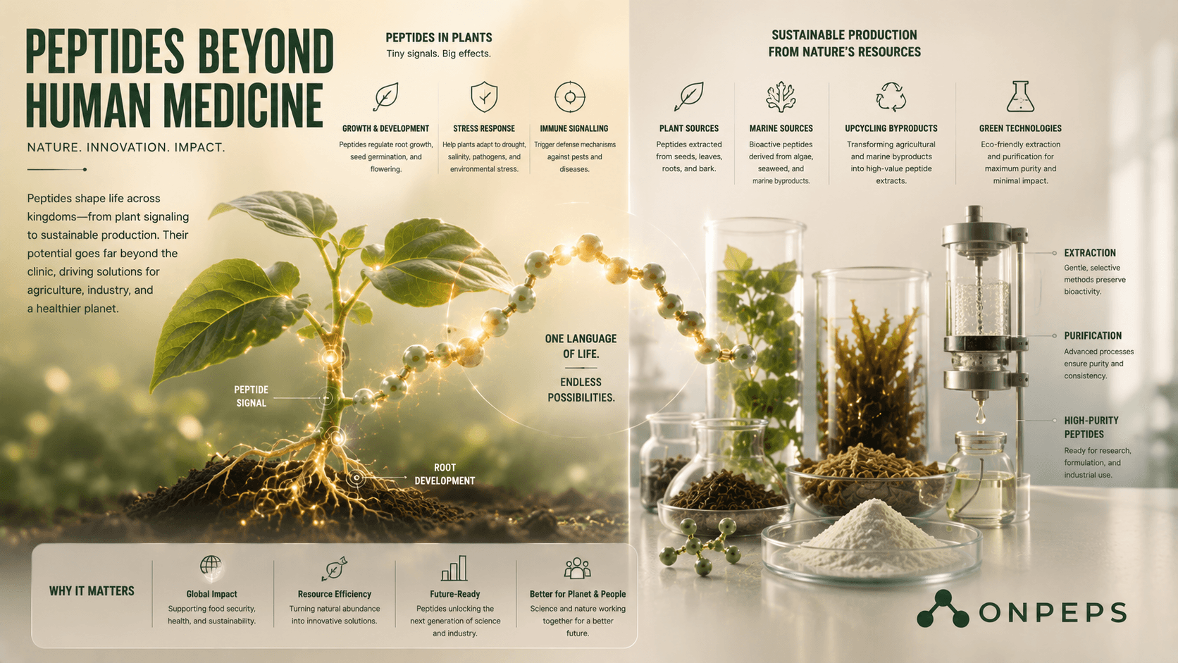 peptides beyond human usage like agriculture by onpeps.com