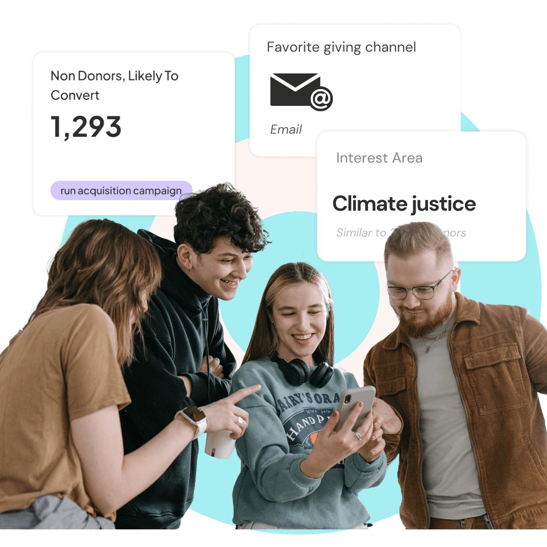 group of people, part of an audience of non-donors who are likely to convert. Favorite giving channel of email and interest area of climate justice.