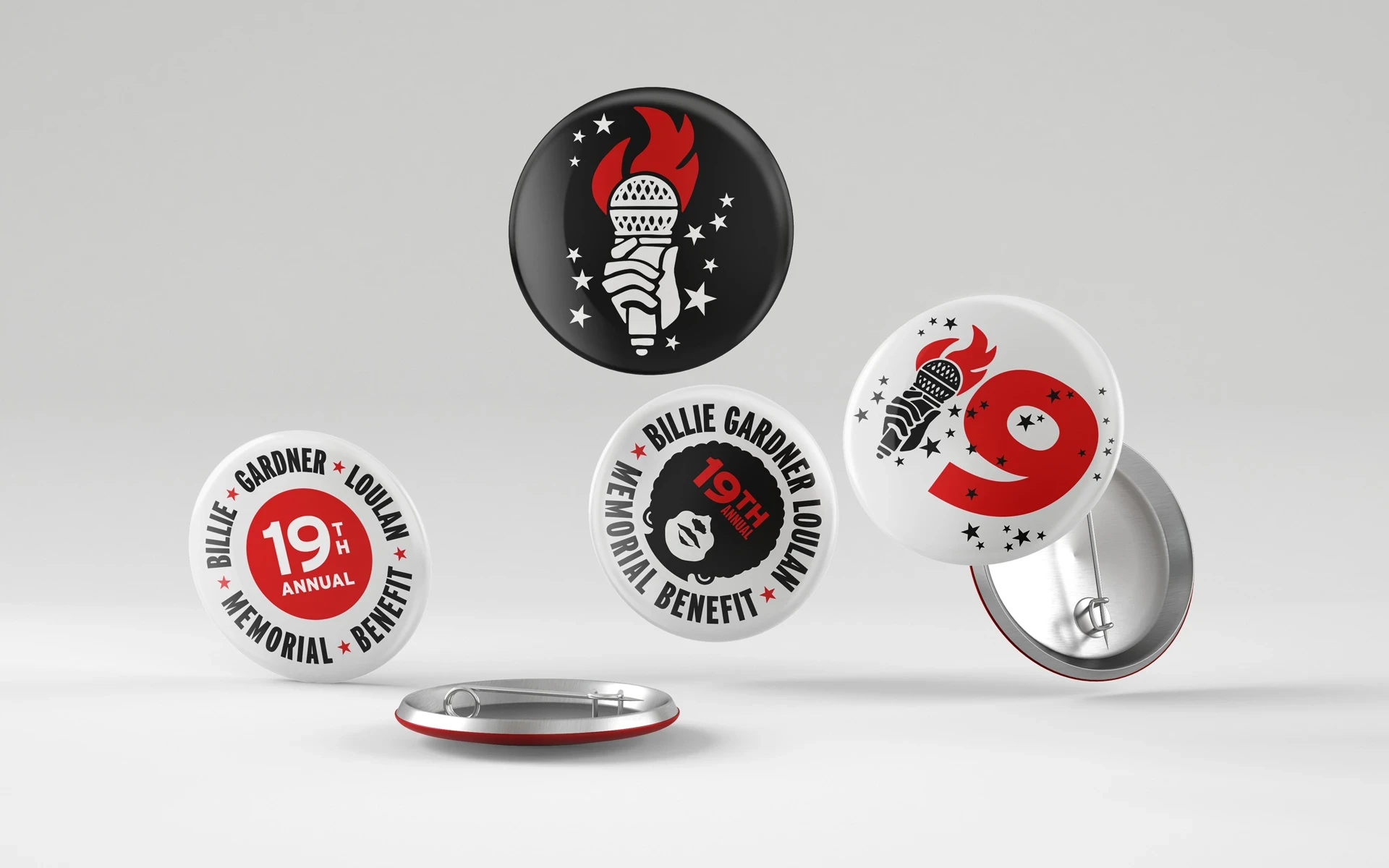 Billie Gardner Benefit badges