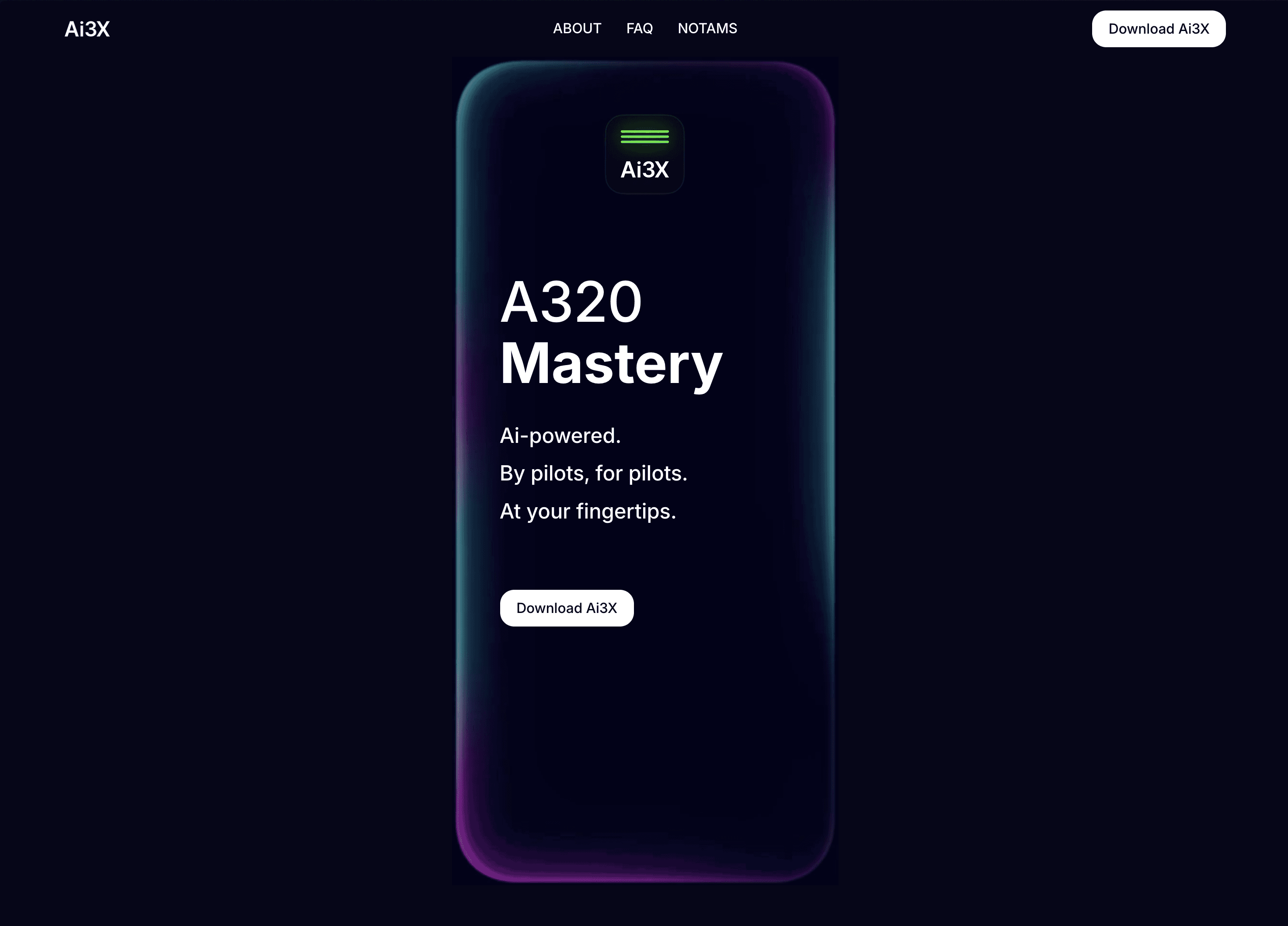 Ai3X Website - Hero view