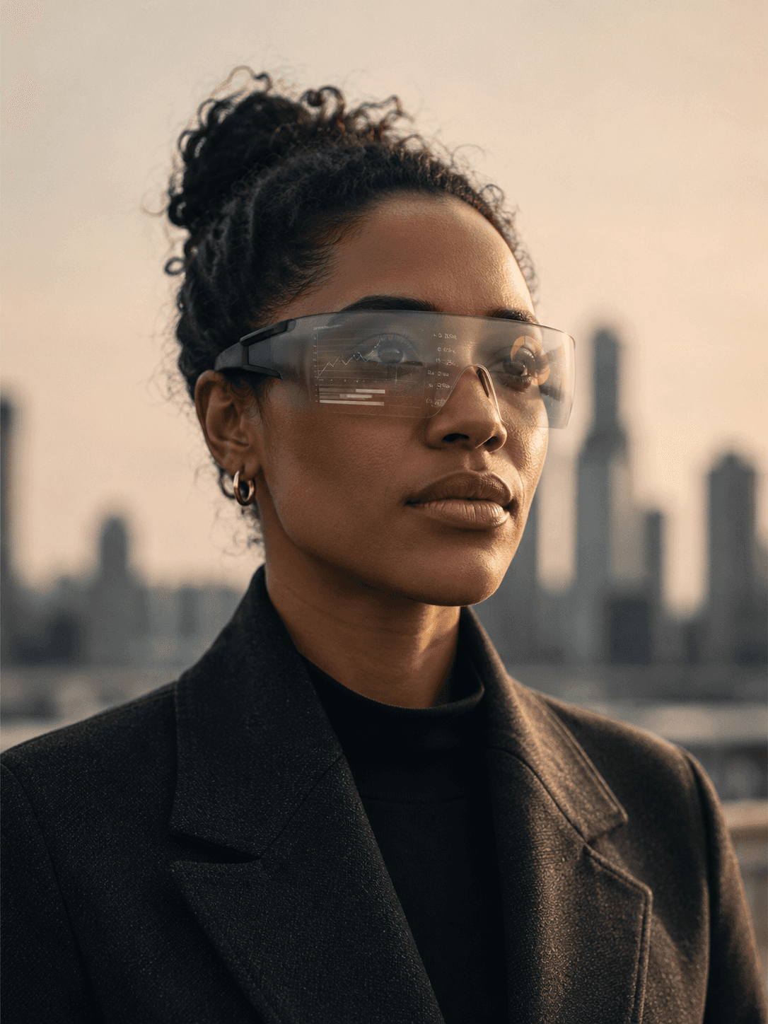 Female with AI glasses