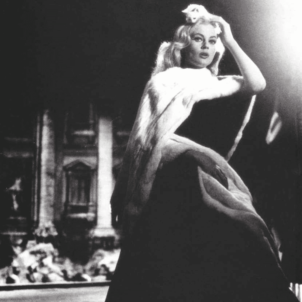 Gattinoni’s costume for Anita Ekberg in the film “La Dolce Vita”.