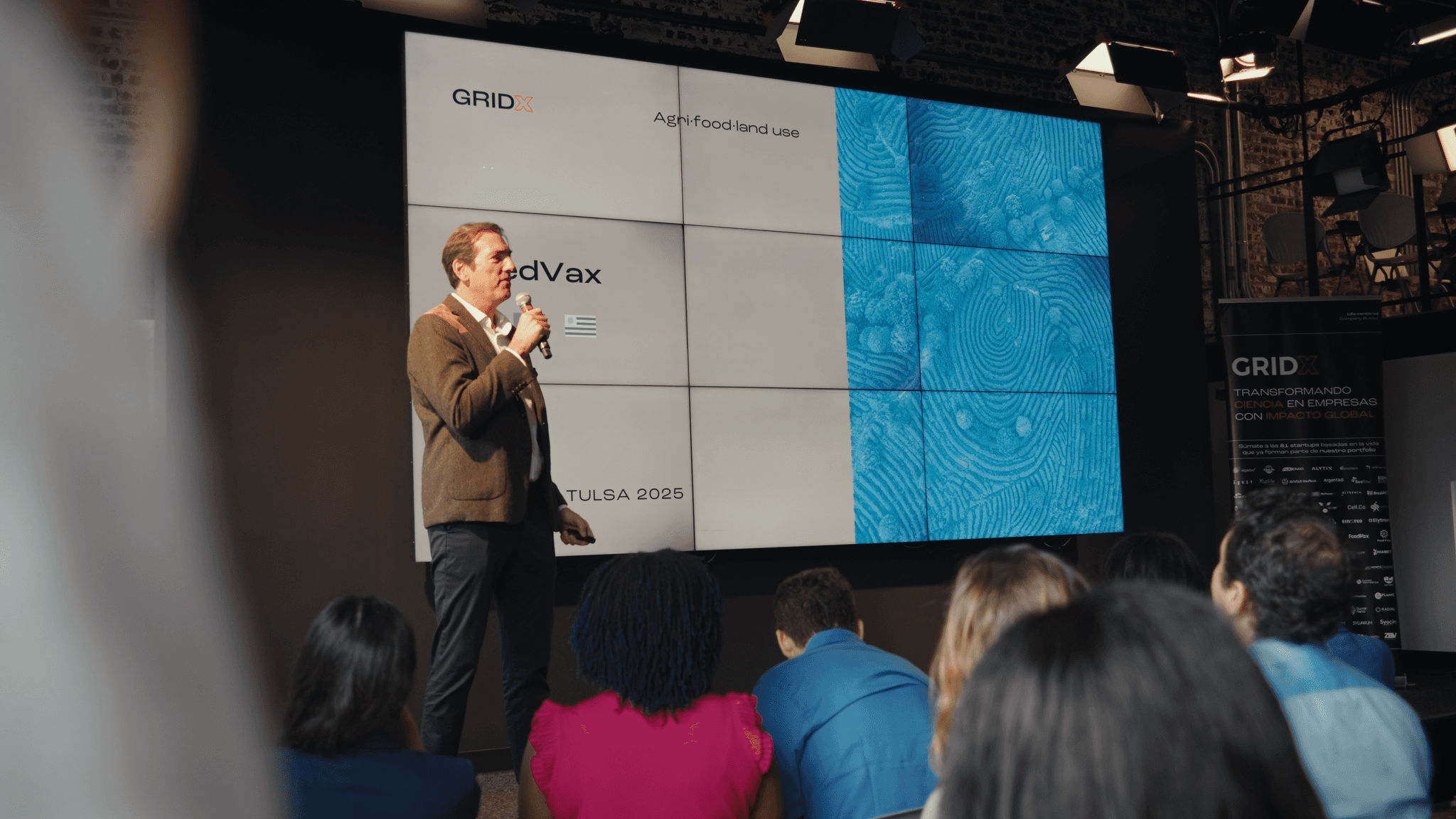 Founder speaking at a meetup event in Tulsa.
