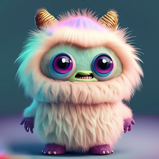 A cartoon monster with large eyes and teeth, showcasing a playful and mischievous demeanor.
