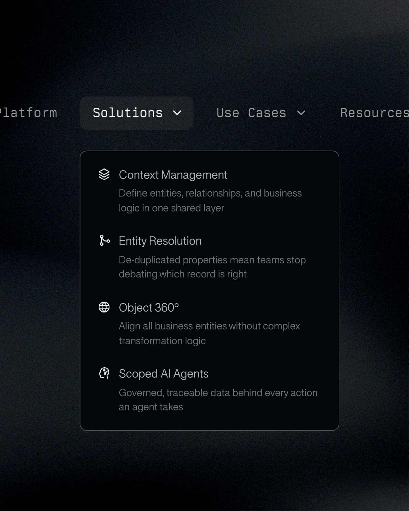Screnshot displaying Galaxy website navigation dropdown — Galaxy case study by Boldway Studio