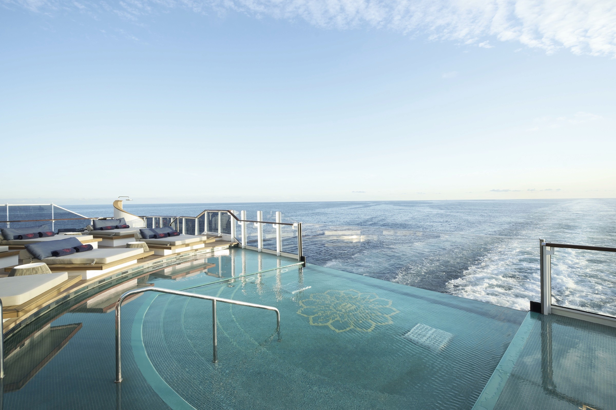 Astern Pool overlooking the sea aboard Explora I