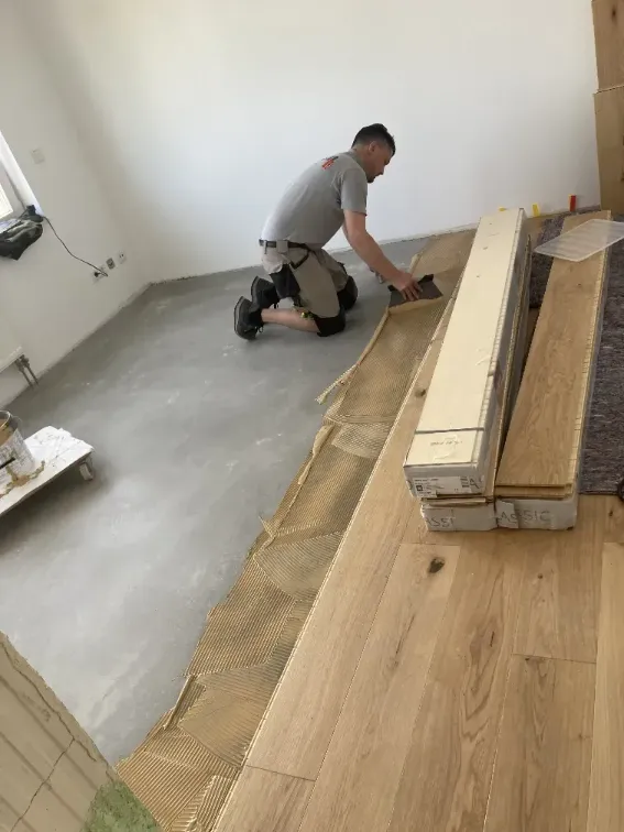 picture of installing new Wooden floor