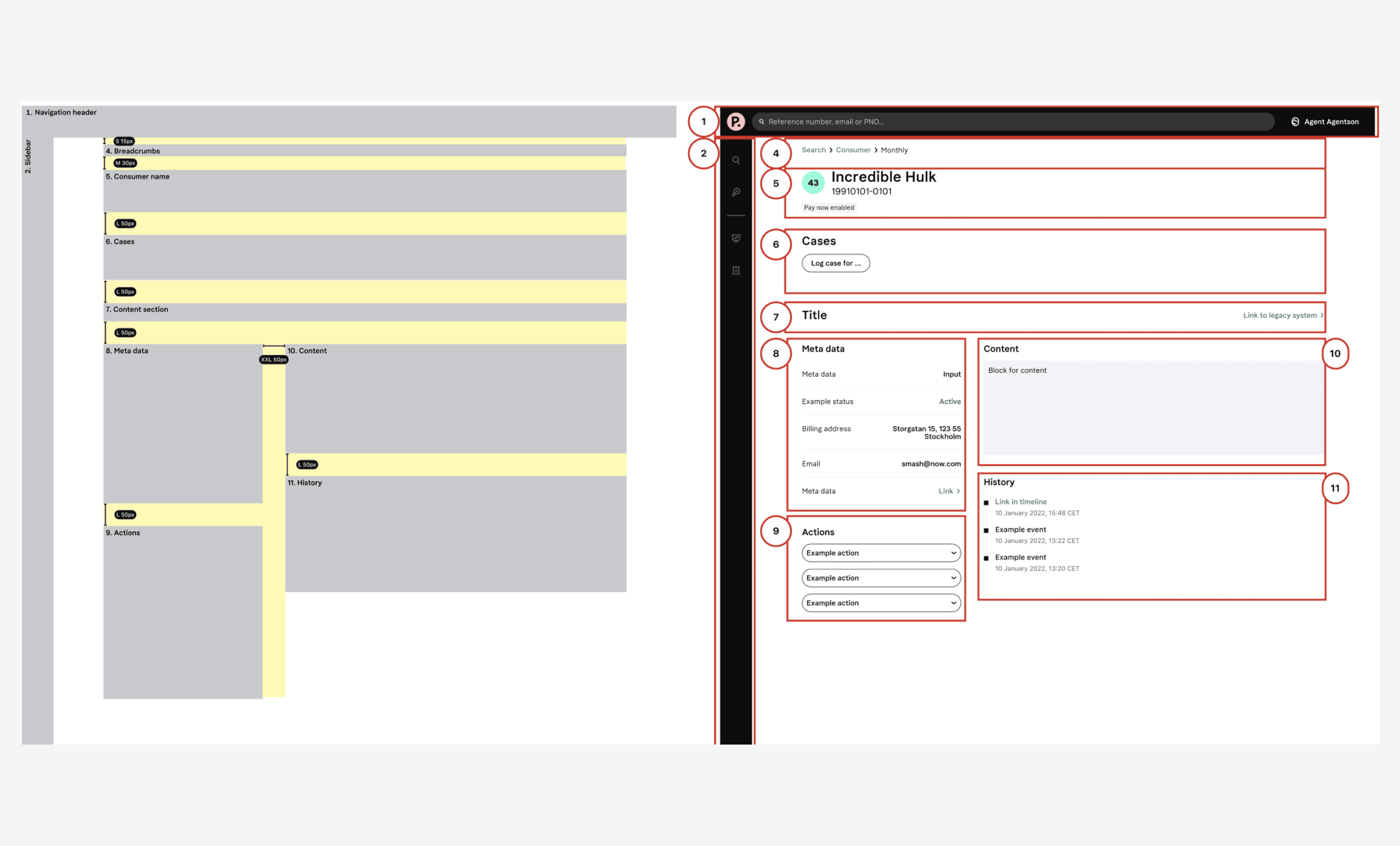 Framework template for the platform