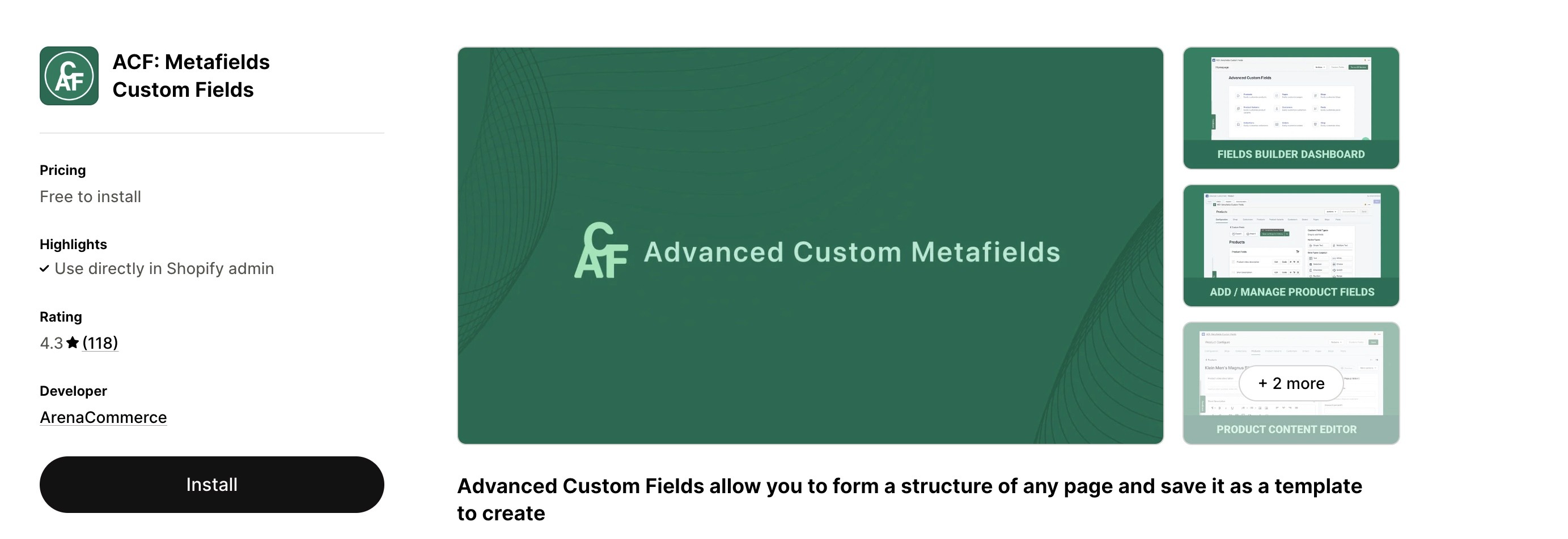 acf metafields custom fields screenshot