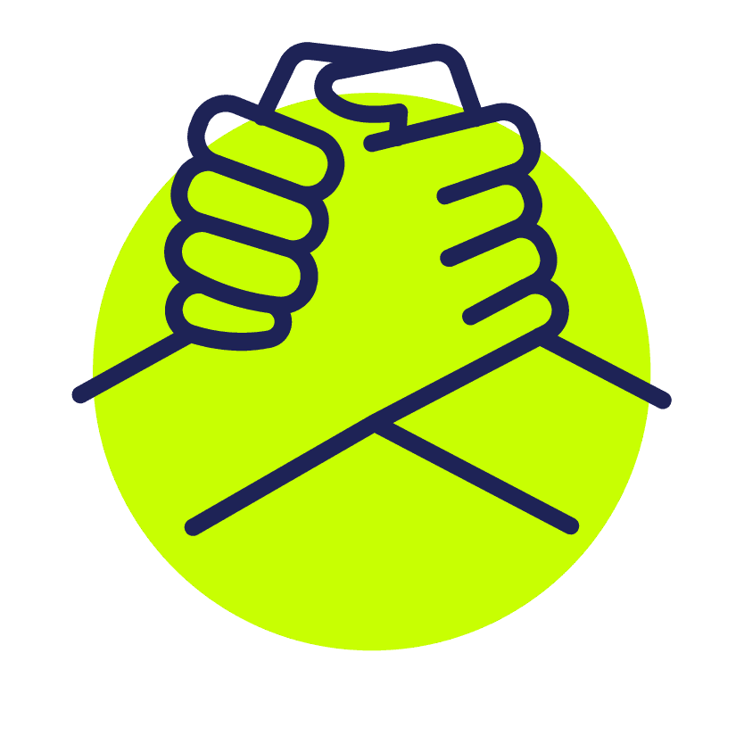 Two hands clasped together icon