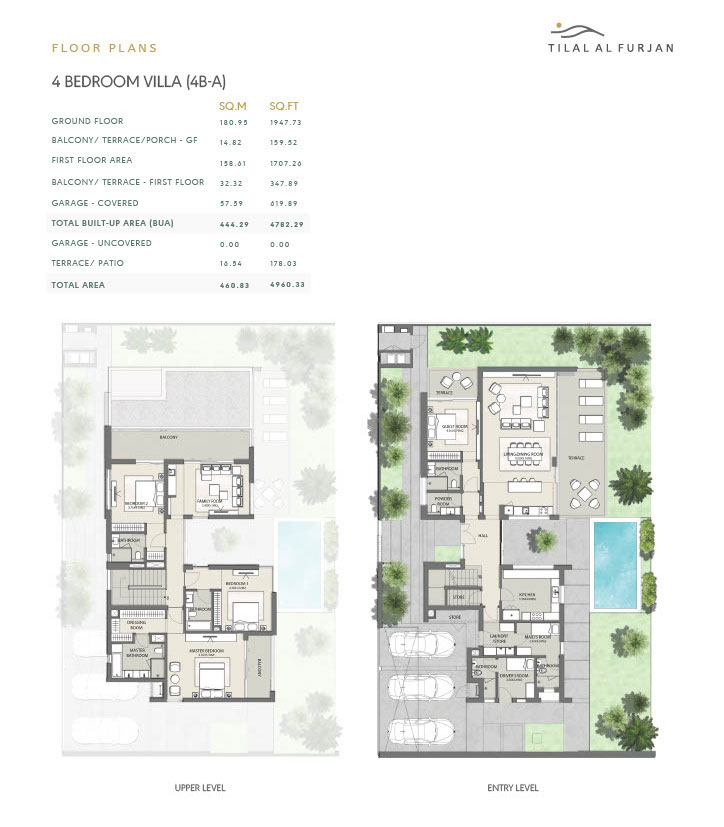 Tilal Al Furjan 4-Bedroom Floor Plan