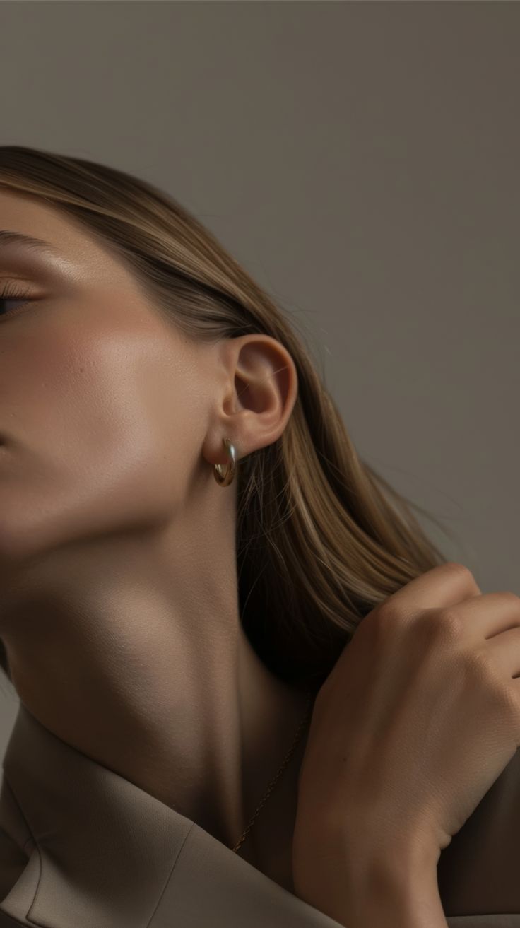 Woman wearing an Earrings