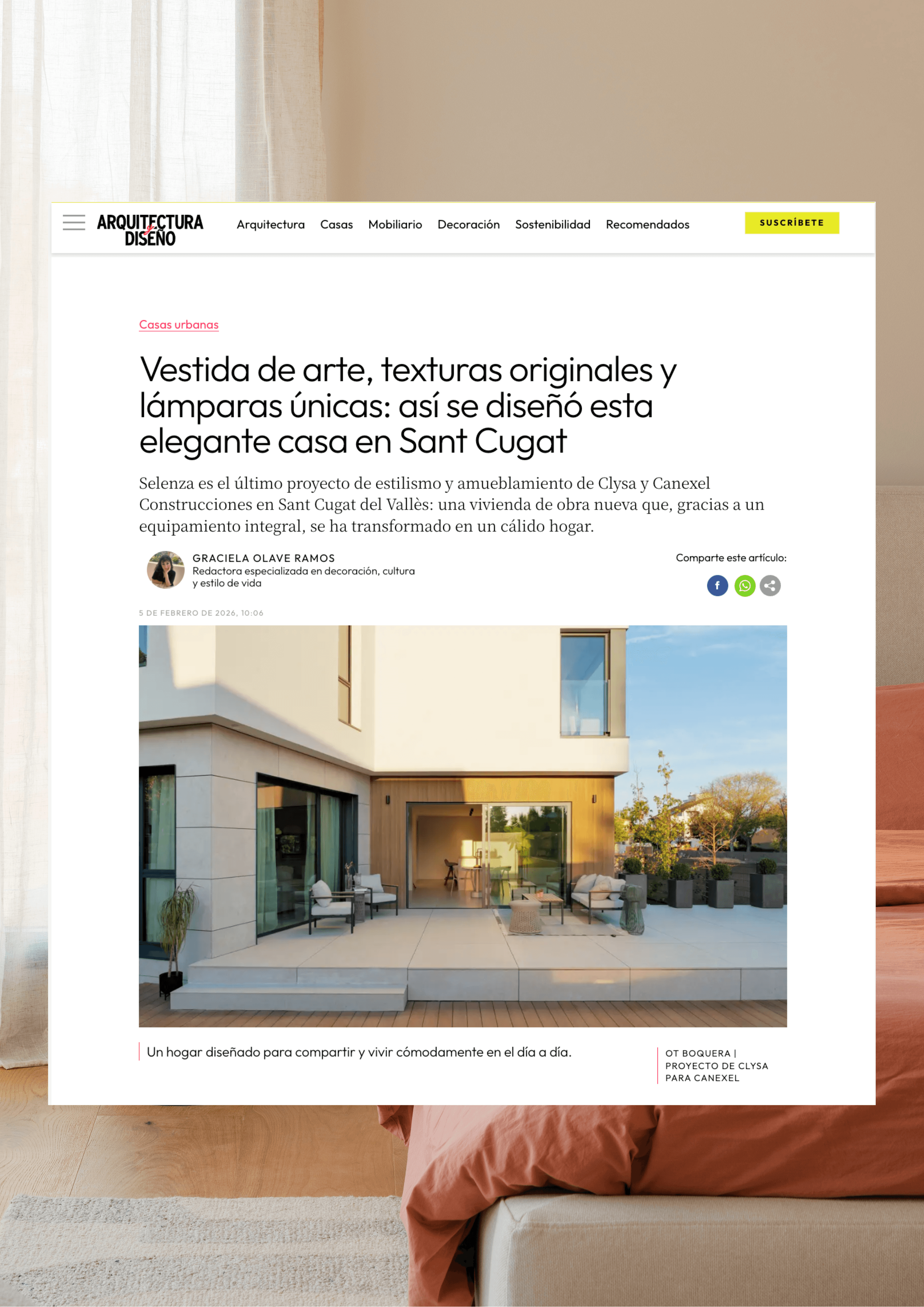 Zona exterior con jardín en el Showroom de Clysa de Sant Feliu de Llobregat