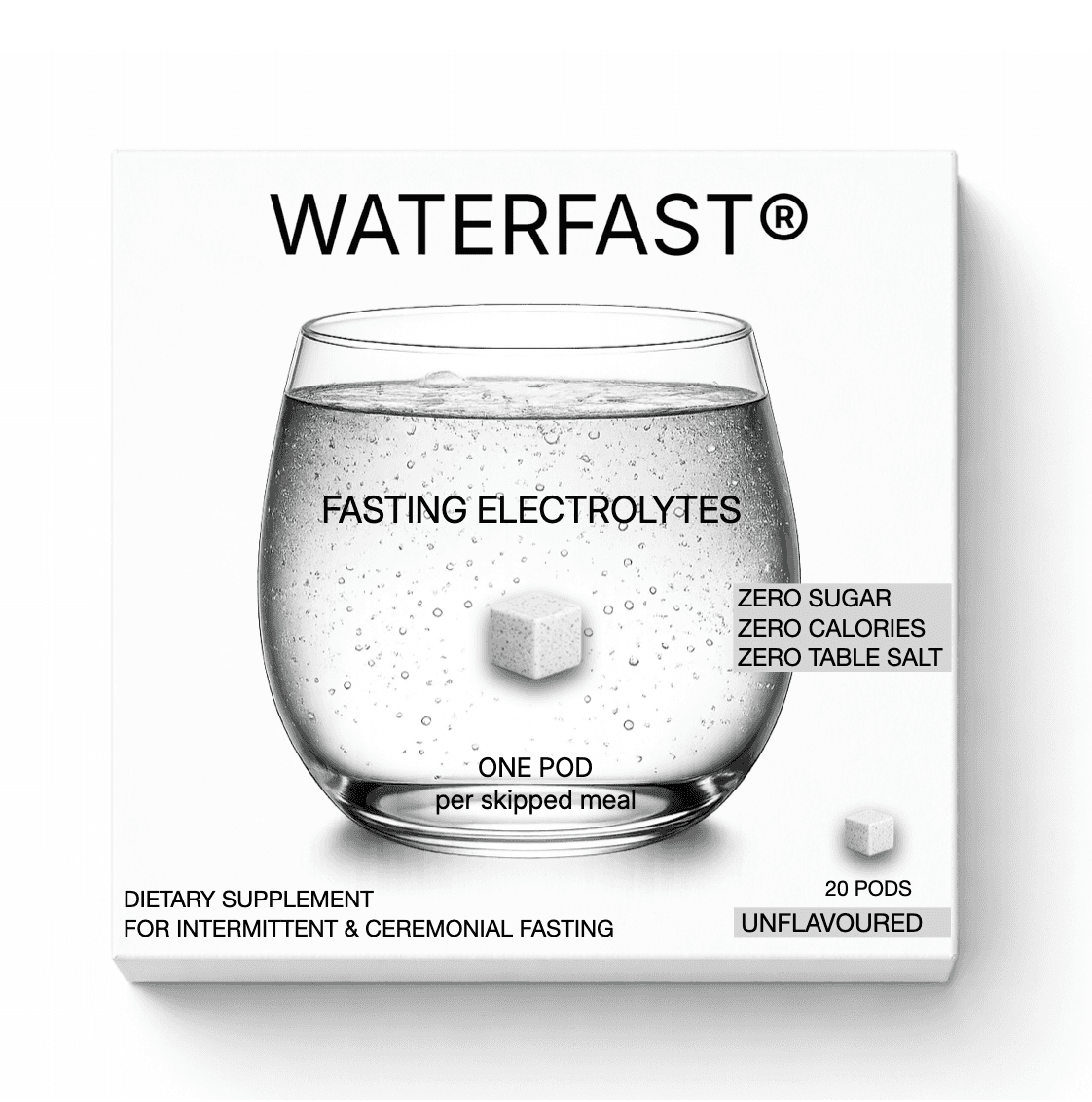 Unflavoured monochorme waterfast