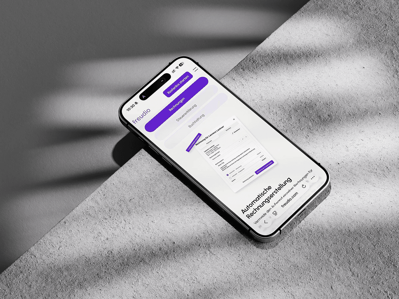 freudio showcase website iphone
