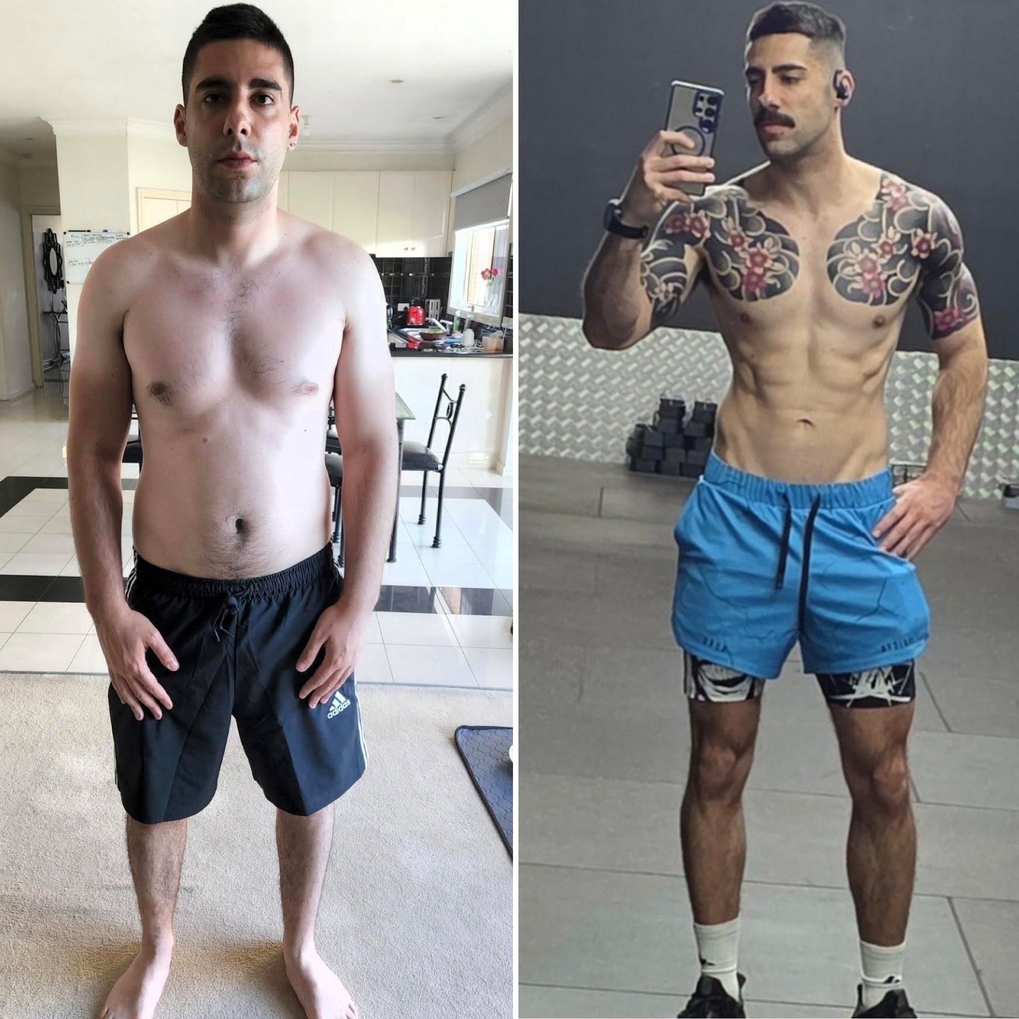 Alex’s before-and-after transformation