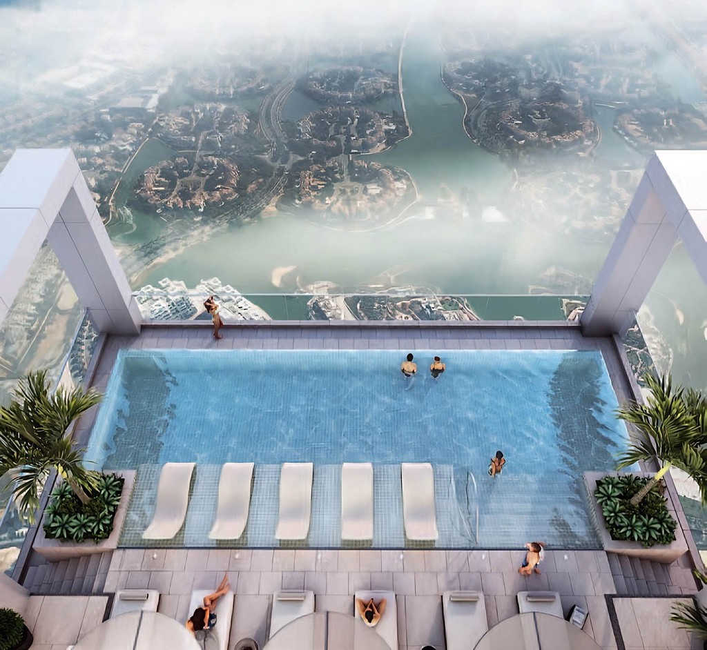 Sobha Verde, Dubai's tallest residential tower, features a striking silhouette that dominates the skyline.