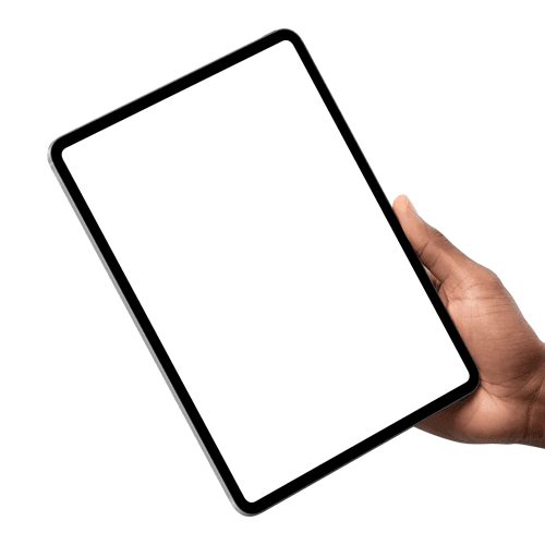 Hand holding iPad Pro 13 inch mockup