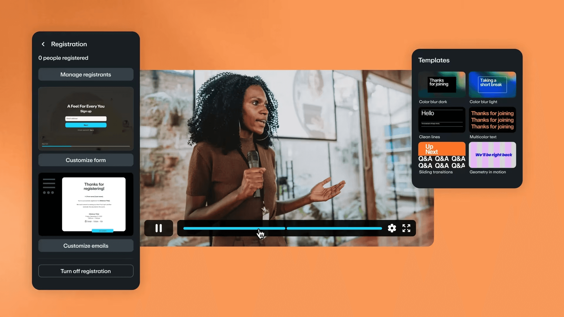 Video editing interface displaying a presenter -  How to Repurpose Webinar Content for Marketing 