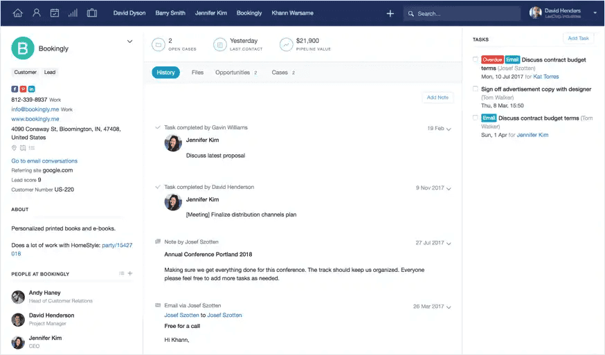 CRM software working space