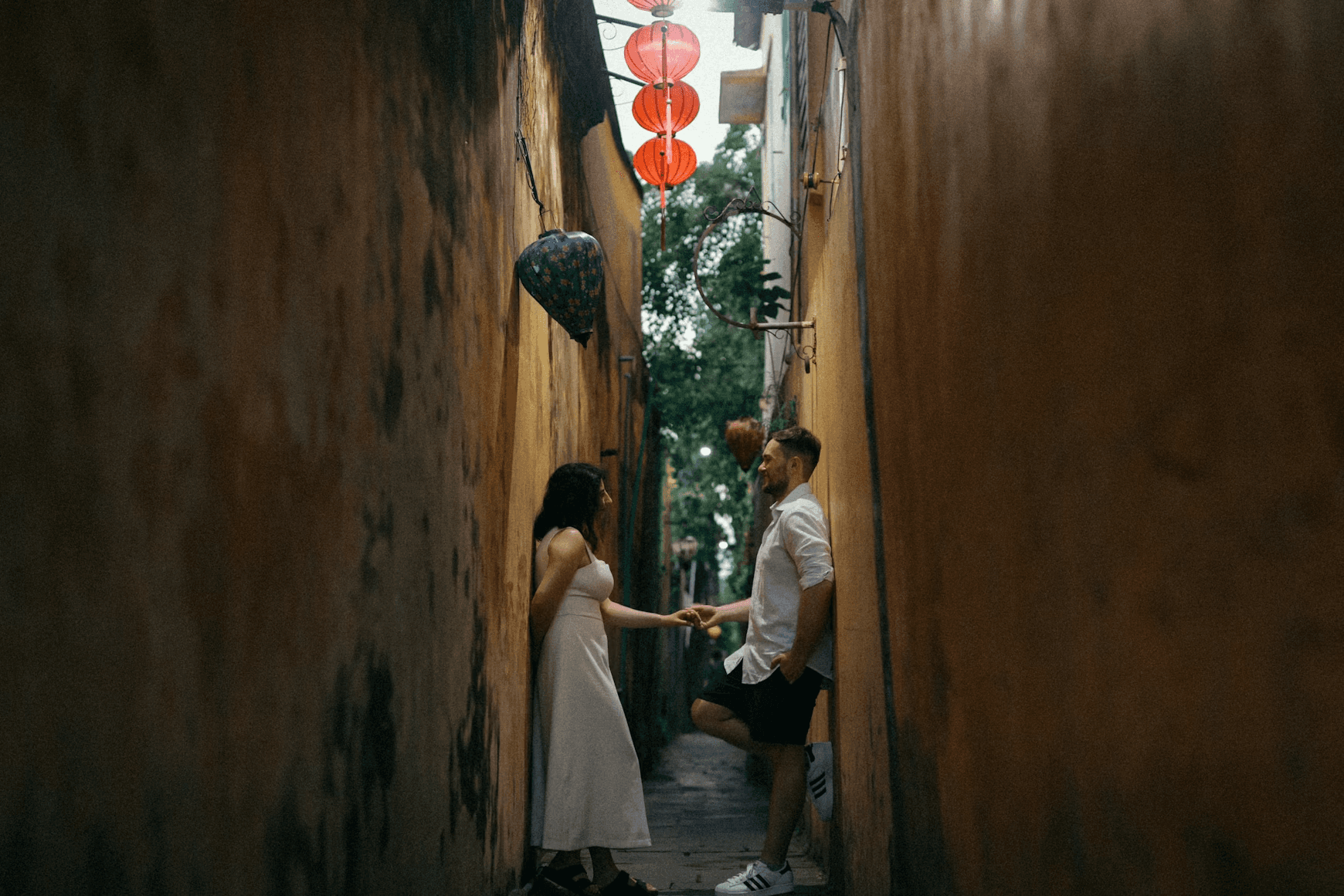 Couple holding hands