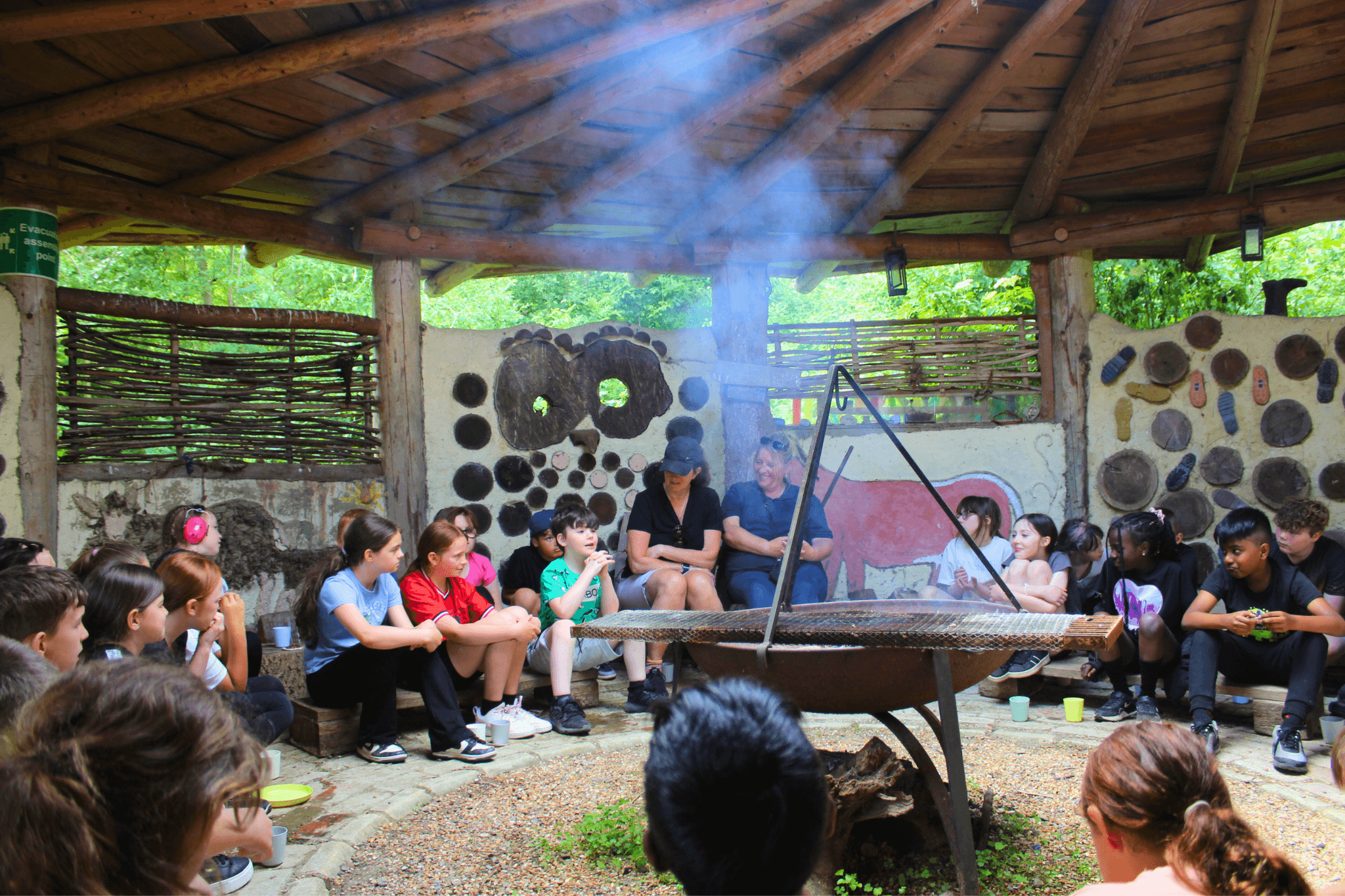 A group of children talking