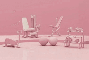 pastel weight room