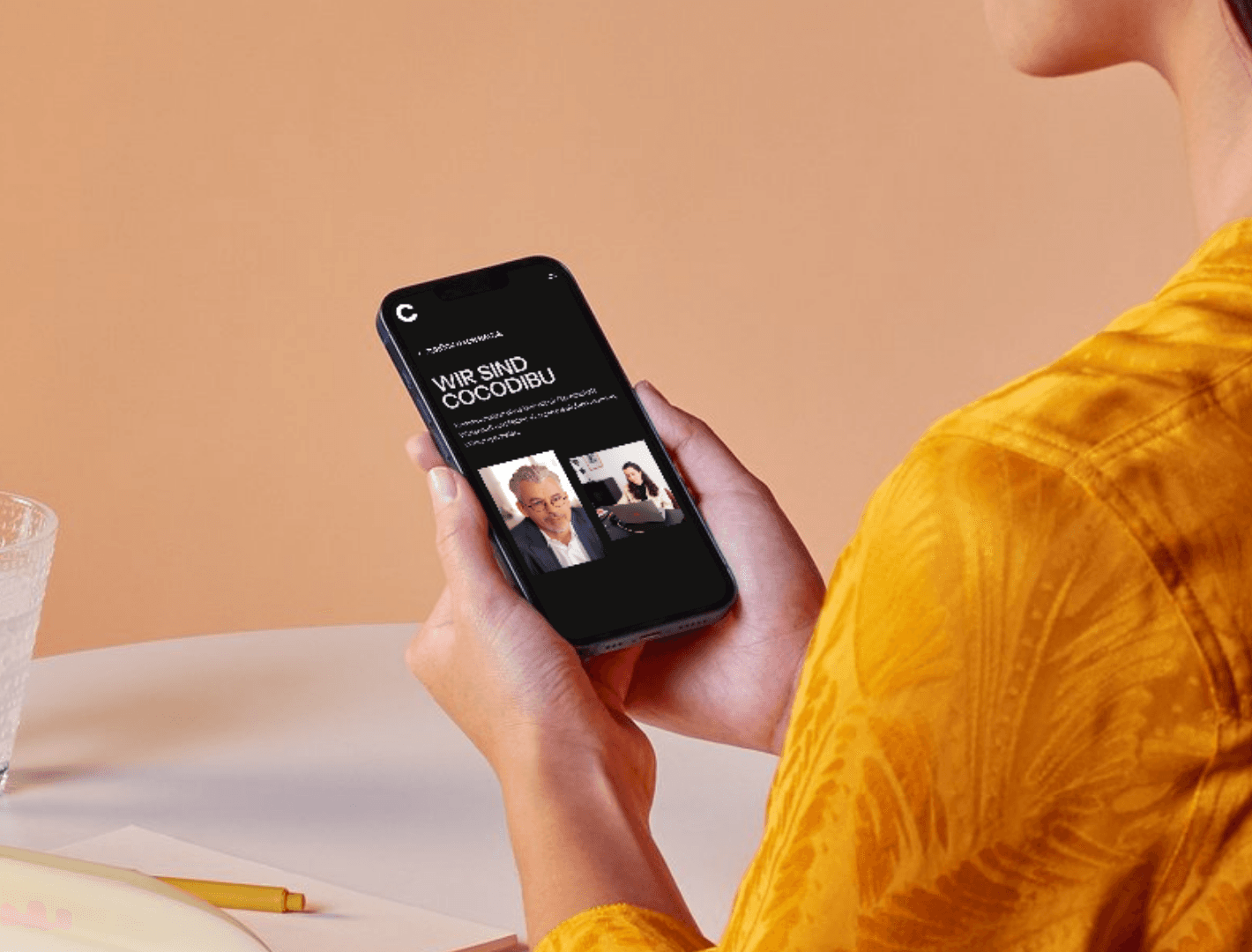 iPhone Mockup der Website cocodibu