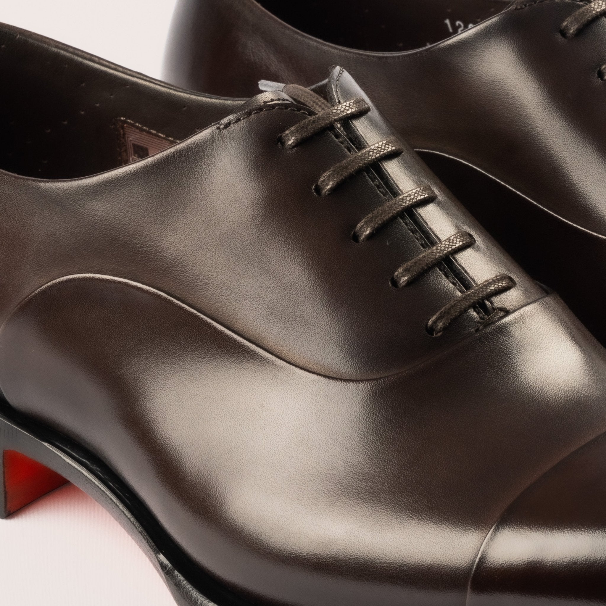 Men's polished brown leather Oxford shoe - Mandelli UK