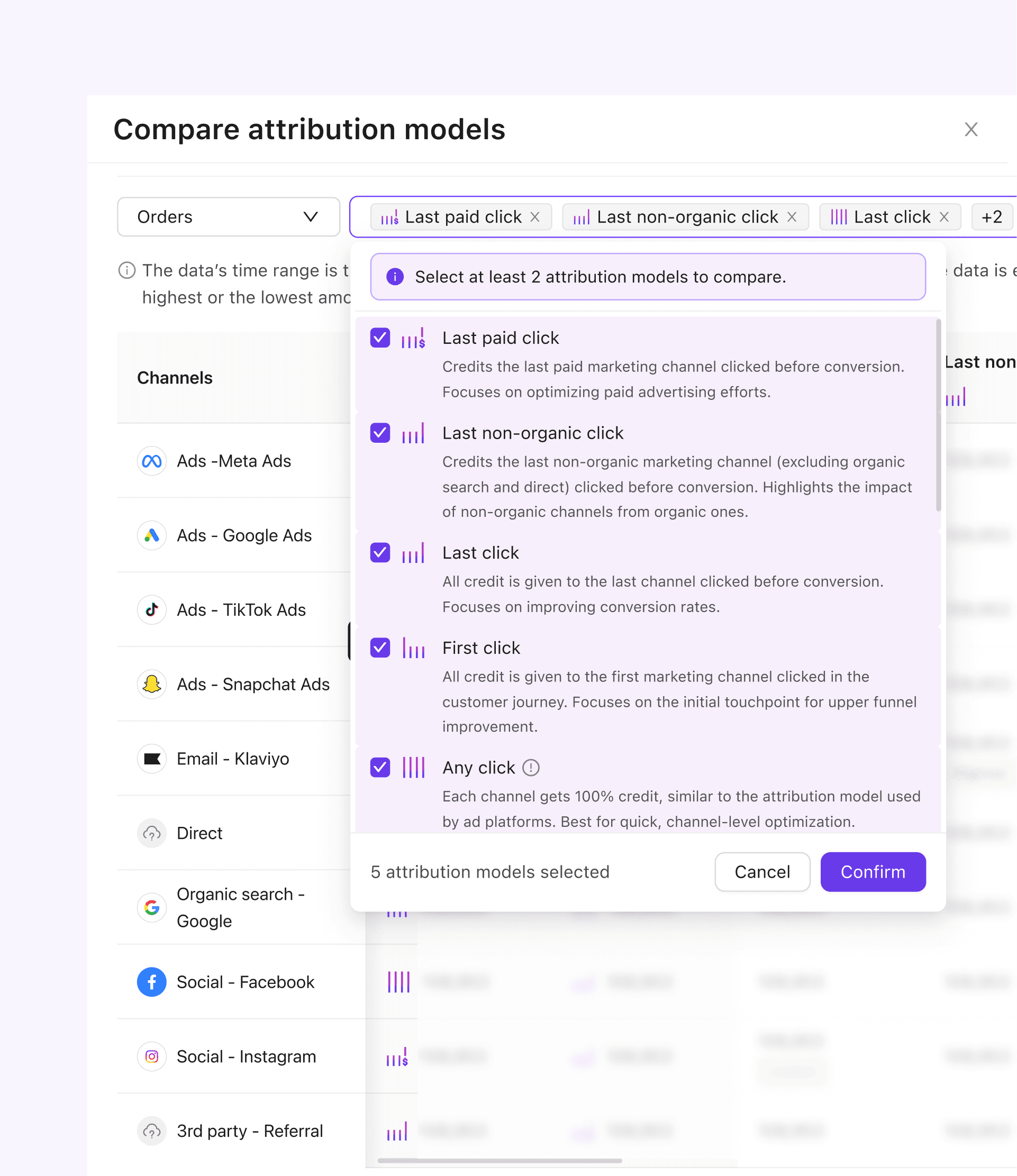 Attribution Model Selector