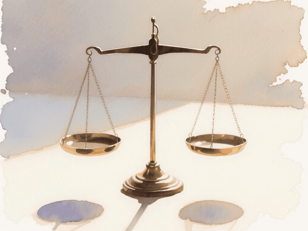 A balance scale to show equality
