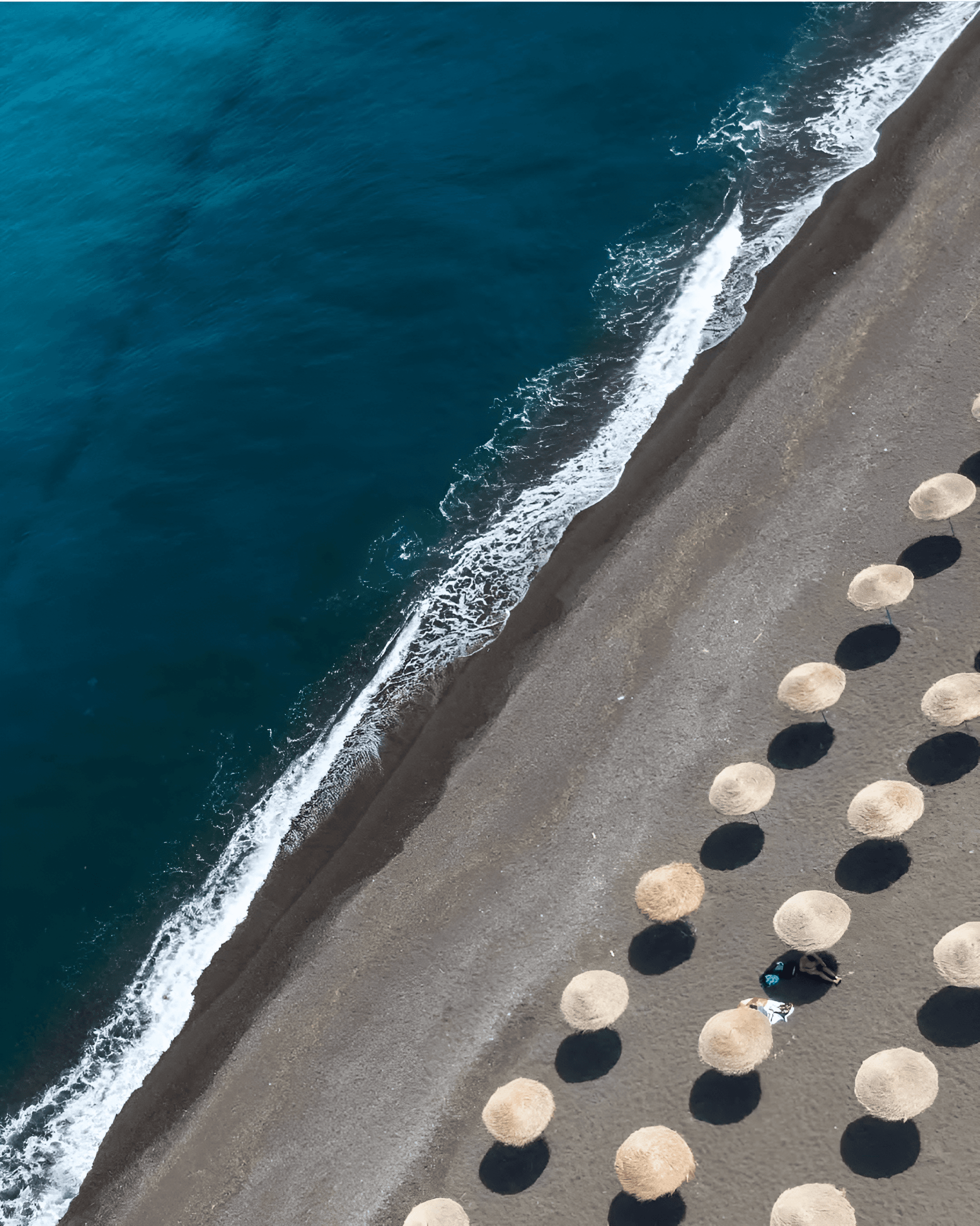 Kamari beach from Above in santorini